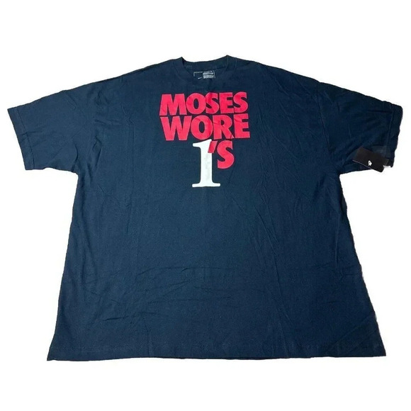 Rare  NIKE Men's Blue T- Shirt Moses Malone Promo AF1 size 3XL NWT - Picture 1 of 15